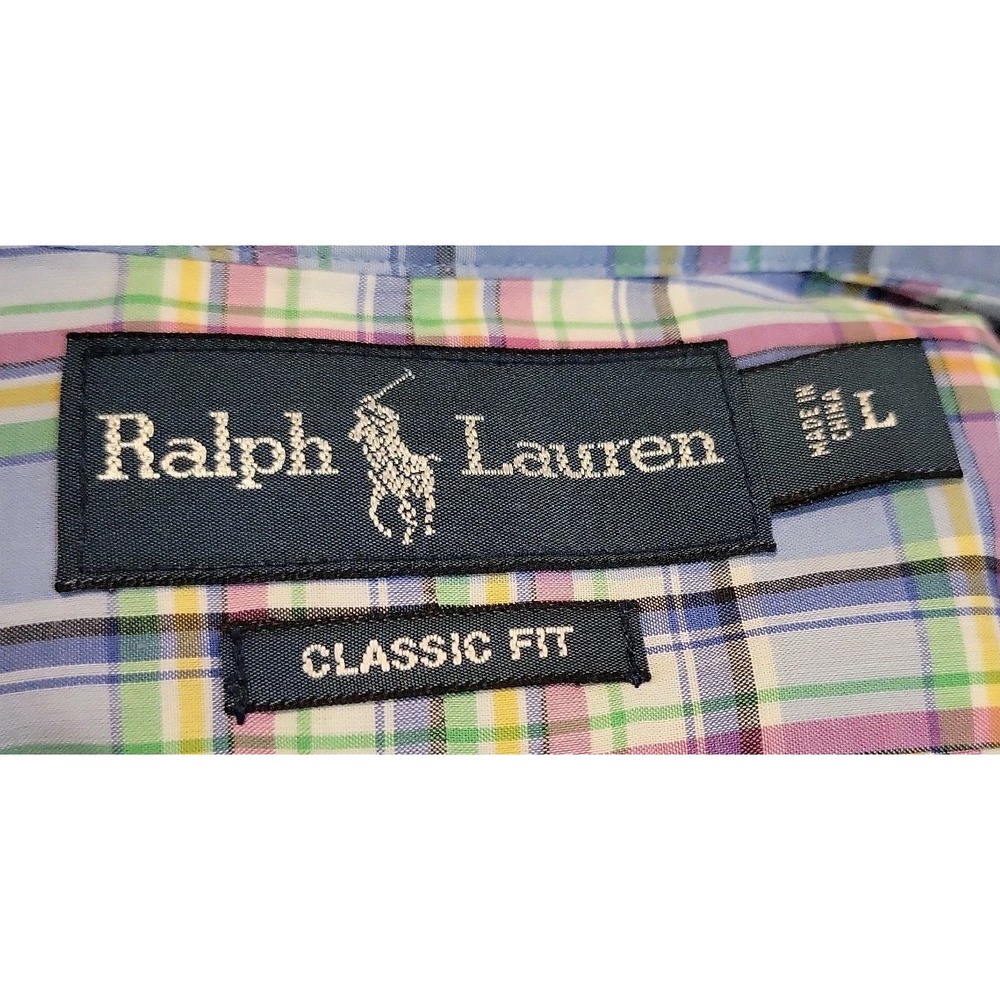 VINTAGE RALPH LAUREN MENS LONG SLEEVE MULTICOLOR BUTTONDOWN SIZE LARGE - EUC - Picture 8 of 8